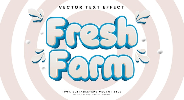 Fresh farm editable text effect Template with modern and simple style