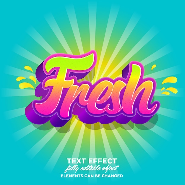 fresh sticker font effect with fresh gradient 