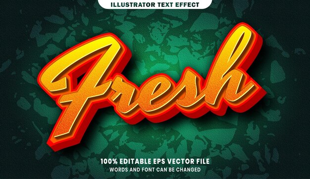 fresh text, font style editable text effect