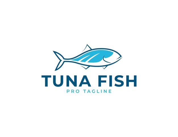 Fresh tuna fish seafood logo design template