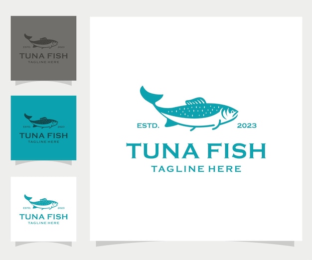 fresh tuna fish vector logo design