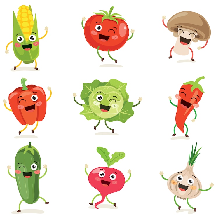 Vector fresh vegetables for healthy eating