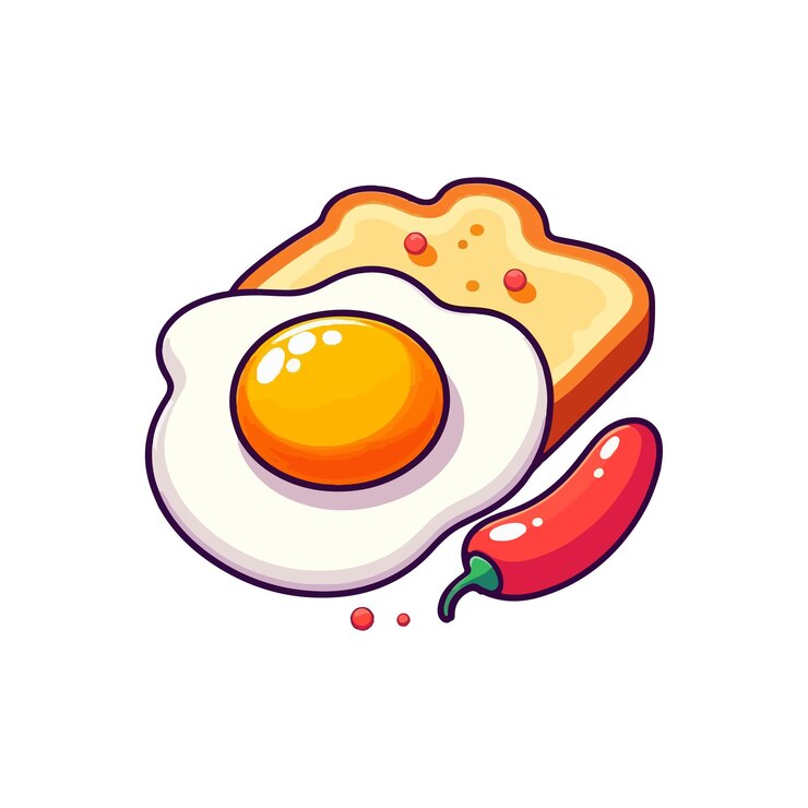 Vector fried egg breakfast ai generated image