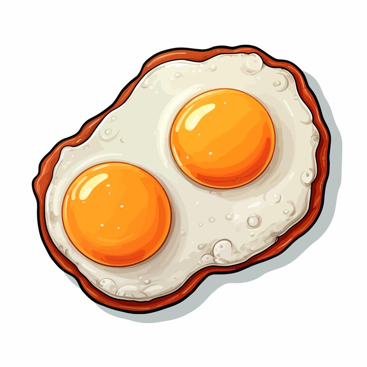 Vector fried egg sticker vector