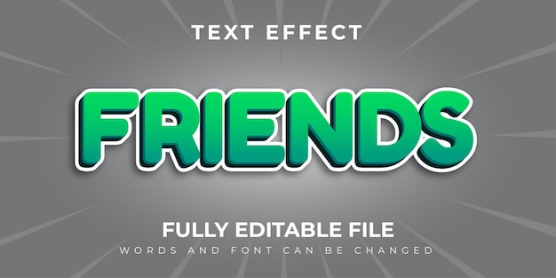 friends text effect with flat background