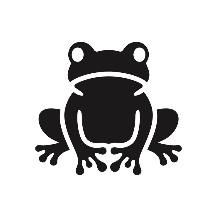 Frog icon silhouette vector illustration