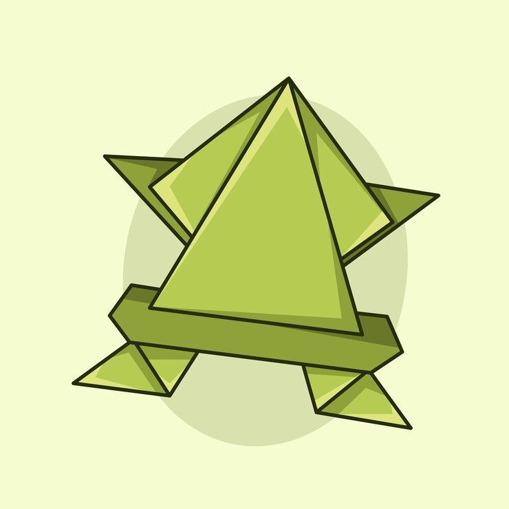 Vector frog origami