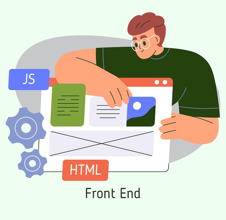Vector frontend developer illustration web design uiux and responsive coding