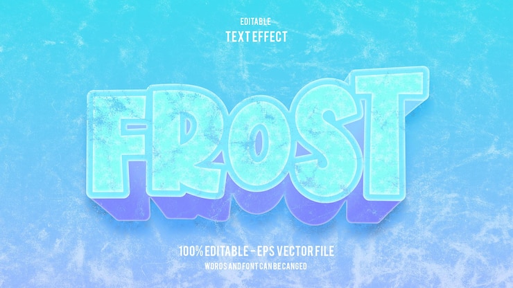 Vector frost editable text effect