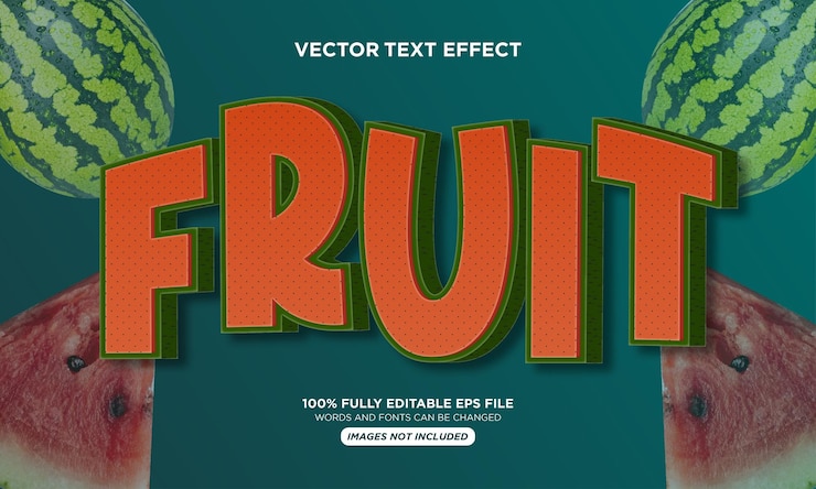 Vector fruit editable text effect