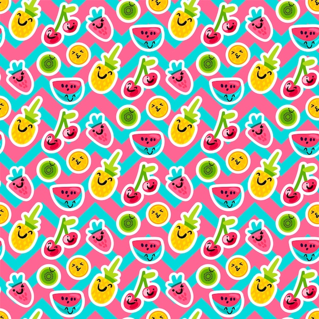 fruits seamless color vector pattern