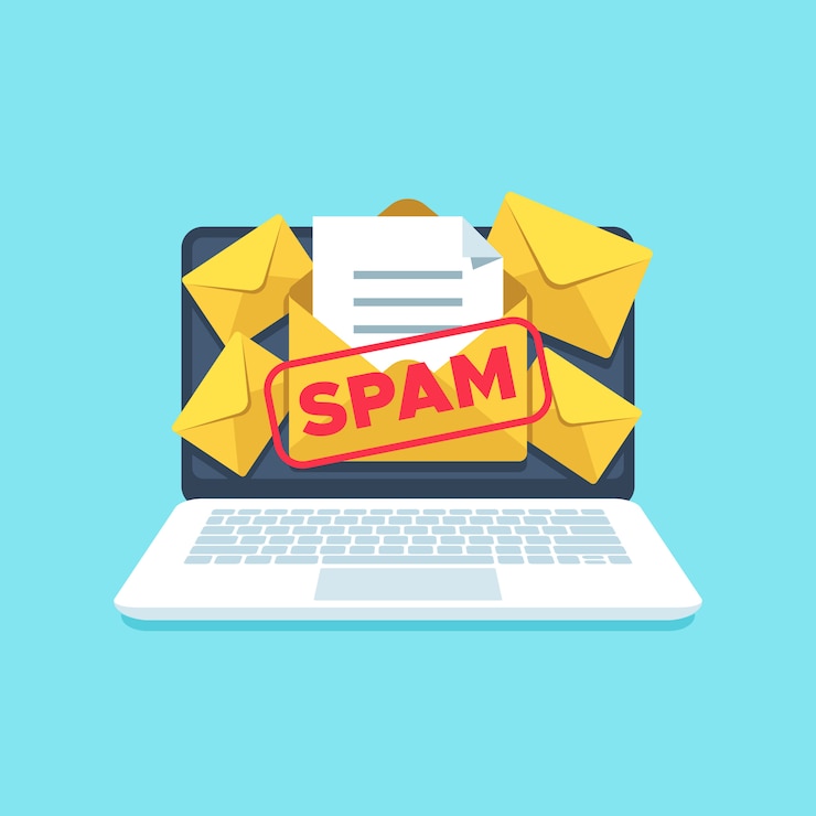 Vector full email inbox of spam 