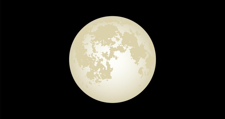 Full moon illustration Realistic gold moon Vector