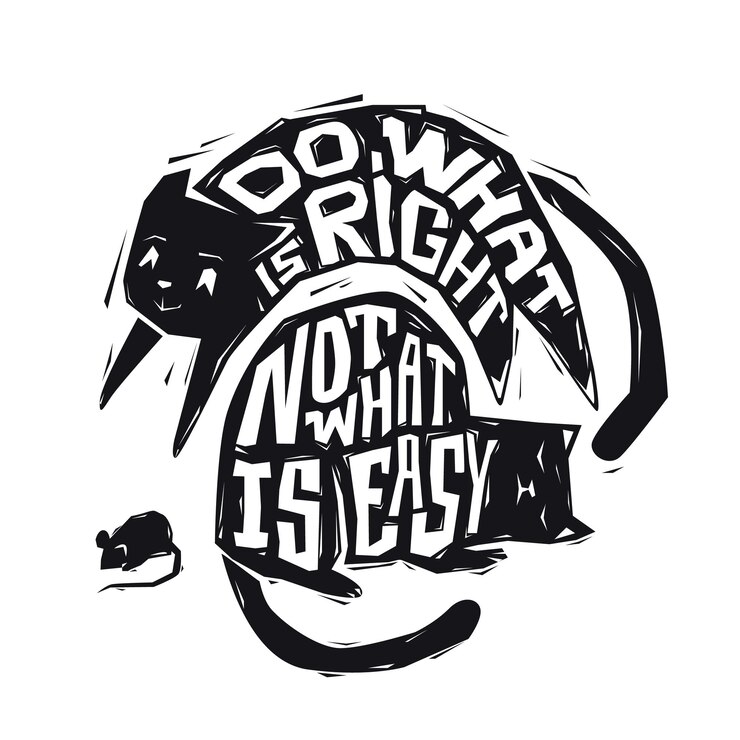 Funny concept with cats. Motivational typography. Quote vector illustration for print.