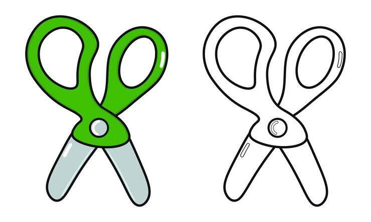 Vector funny cute happy scissors characters bundle set vector hand drawn cartoon kawaii character