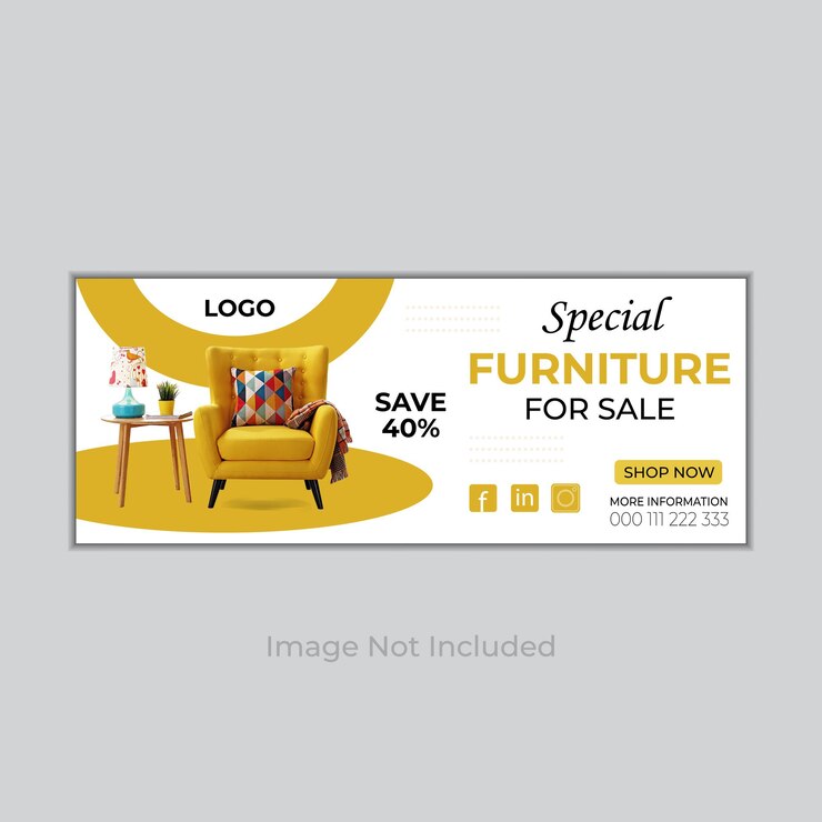 Furniture facebook cover and web banner template