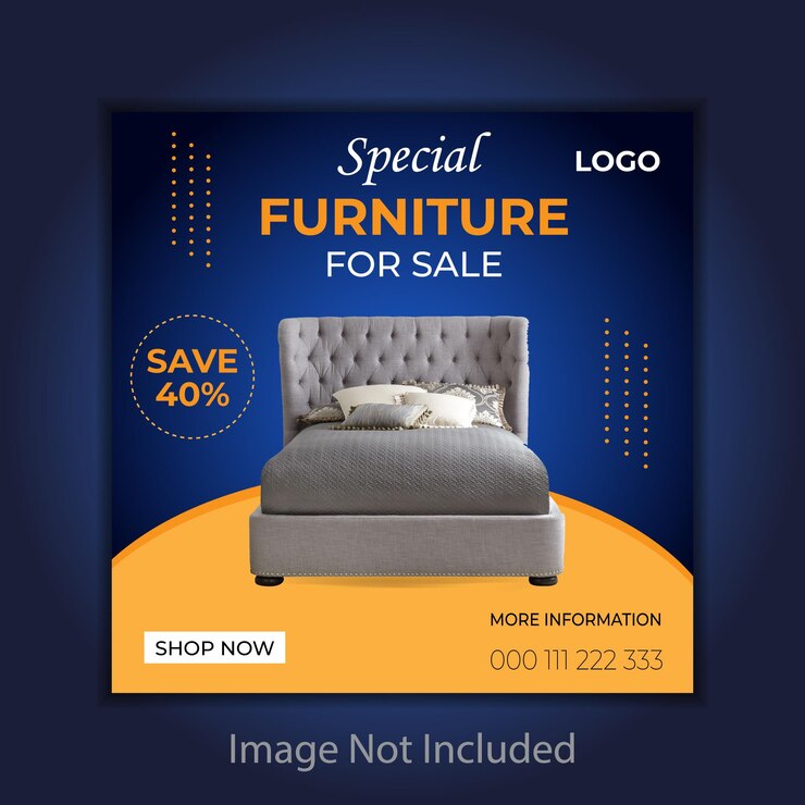 Furniture sale Instagram post and social media template