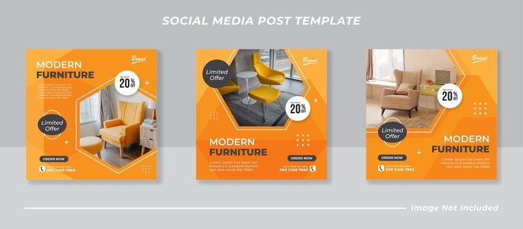 Vector furniture social media and instagram post template