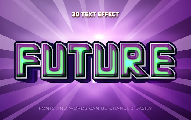 Future 3d editable text effect style