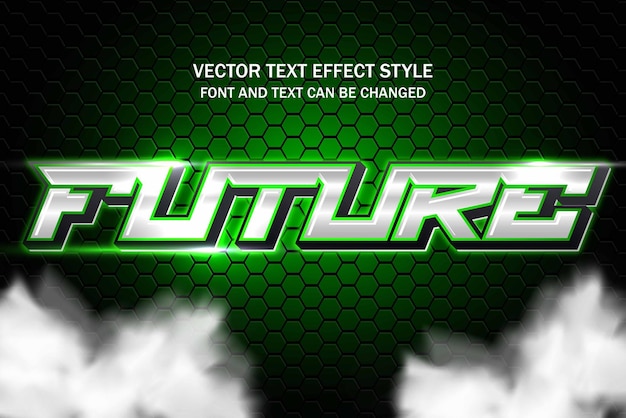 future green technology font typography editable text effect style lettering template tech design
