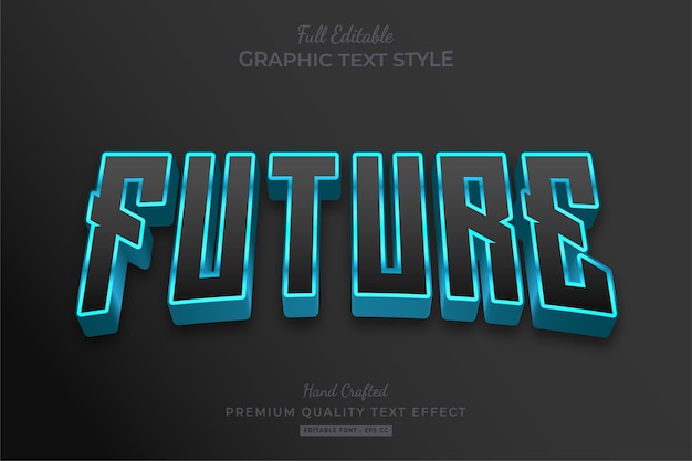 future techno editable text effect font style