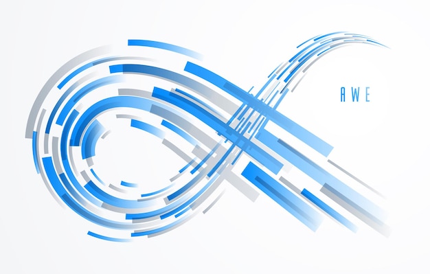 Future technology and science vector abstract background with 3D line elements in perspective, dynamic motion connection theme, template for ads or poster or cover.