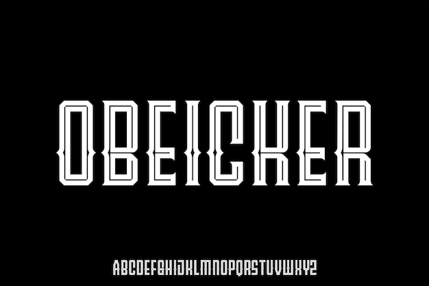 futuristic alphabet font vector typeset
