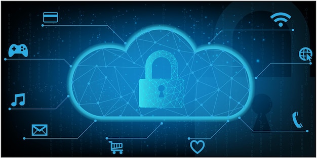 Futuristic business network concept.Cloud computing concept.circular hud connection circuit board