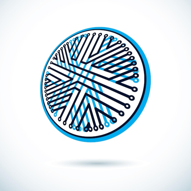 Futuristic cybernetic round scheme, vector motherboard illustration. Digital element, circuit board.