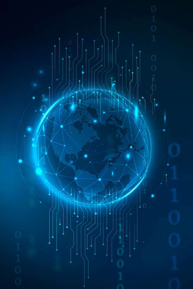 Vector futuristic global network technology vector