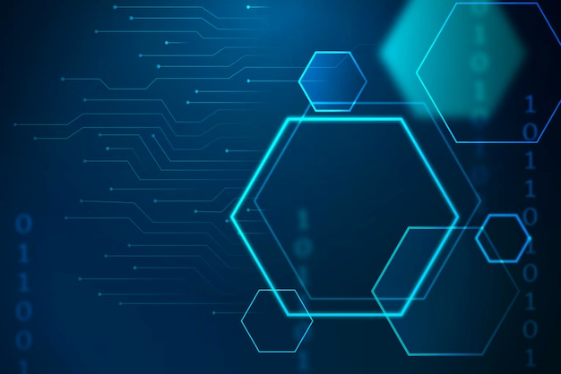 Futuristic hexagons on a technology background vector