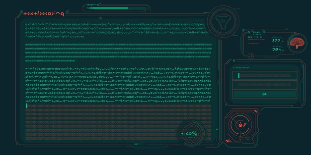 Futuristic hud interface for processing server data