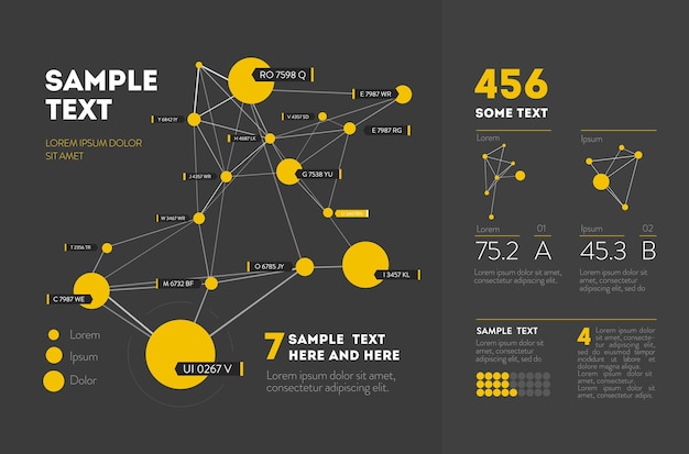 Futuristic infographic. Information aesthetic design. Complex data threads graphic visualization. Abstract data graph. Vector illustration