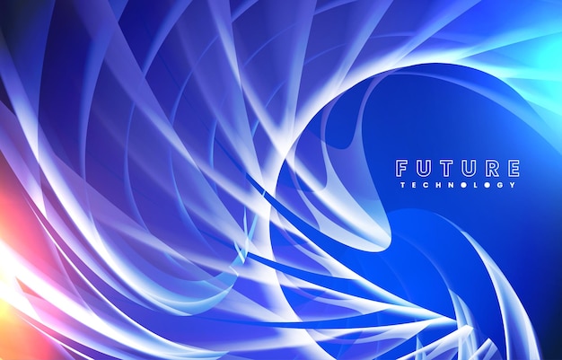 futuristic modern creative wavy stylish with light effect vector with blue color background design template
