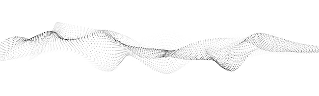 Futuristic technology Digital cyberspace Abstract vector wave with moving particles Big data analytics