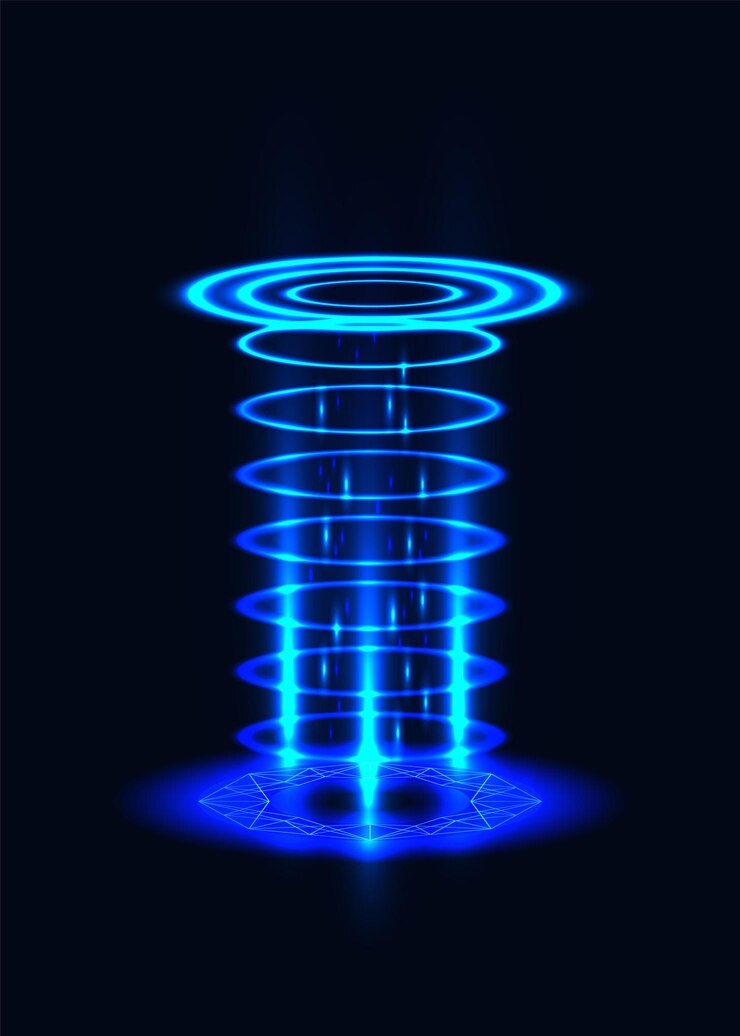 Futuristic teleport energy cylinders with stunning glowing effects that captivate the imagination