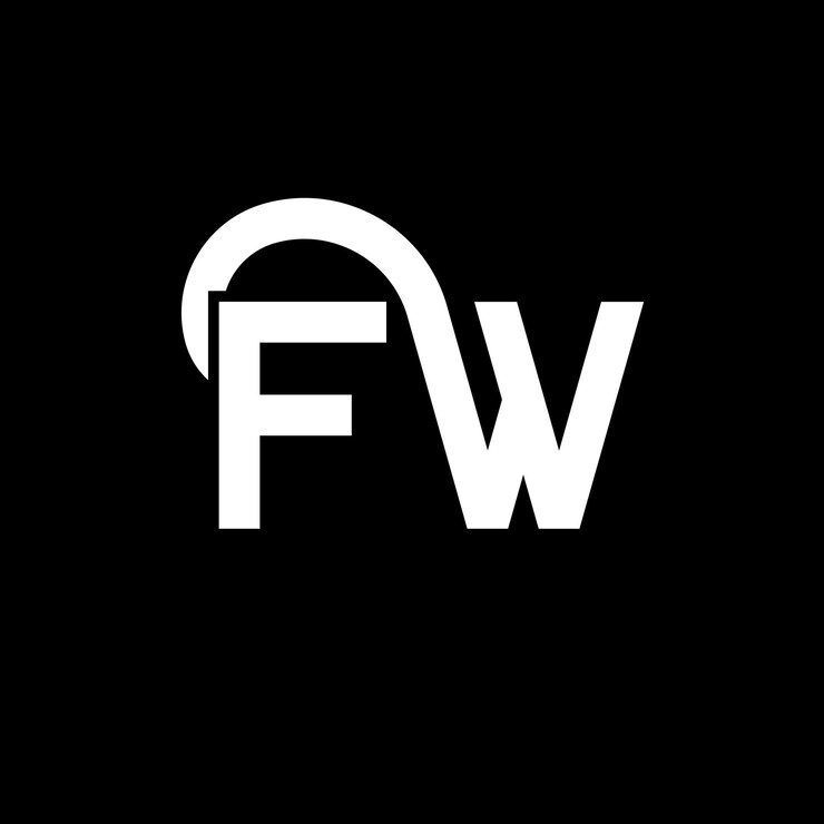 Vector fw letter logo design on black background fw creative initials letter logo concept fw letter design fw white letter design on black background f w f w logo