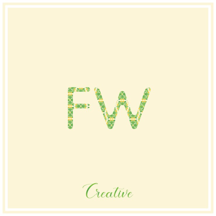 Vector fw natural green logo latter logo design vector illustration creative logo minimal logo monogram