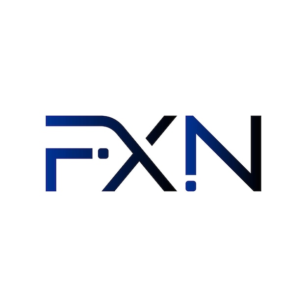 FXN logo initial monogram gradient modern minimalist lettermark business identity vector design