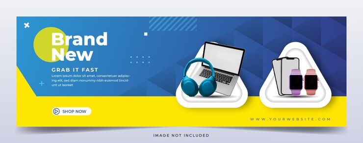 Vector gadget sale facebook cover banner template