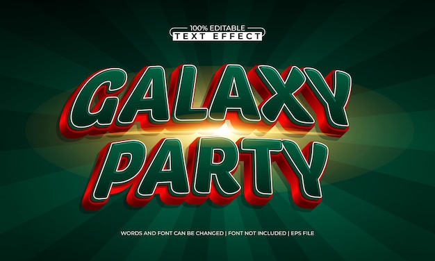 galaxy party editable text effect with a space and astronaut text style