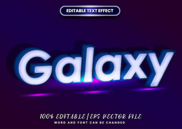 galaxy text with neon glow style editable text effect
