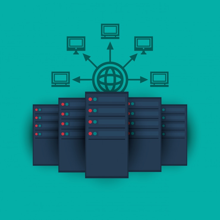 Vector gambar ikon terkait pusat data