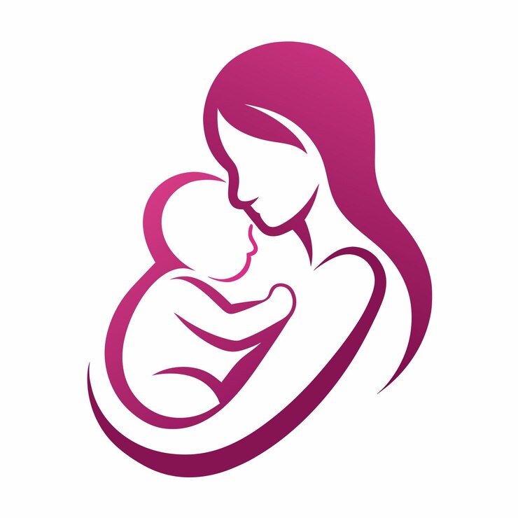 gambar seorang ibu dan bayi dengan seorang bayi di tengah