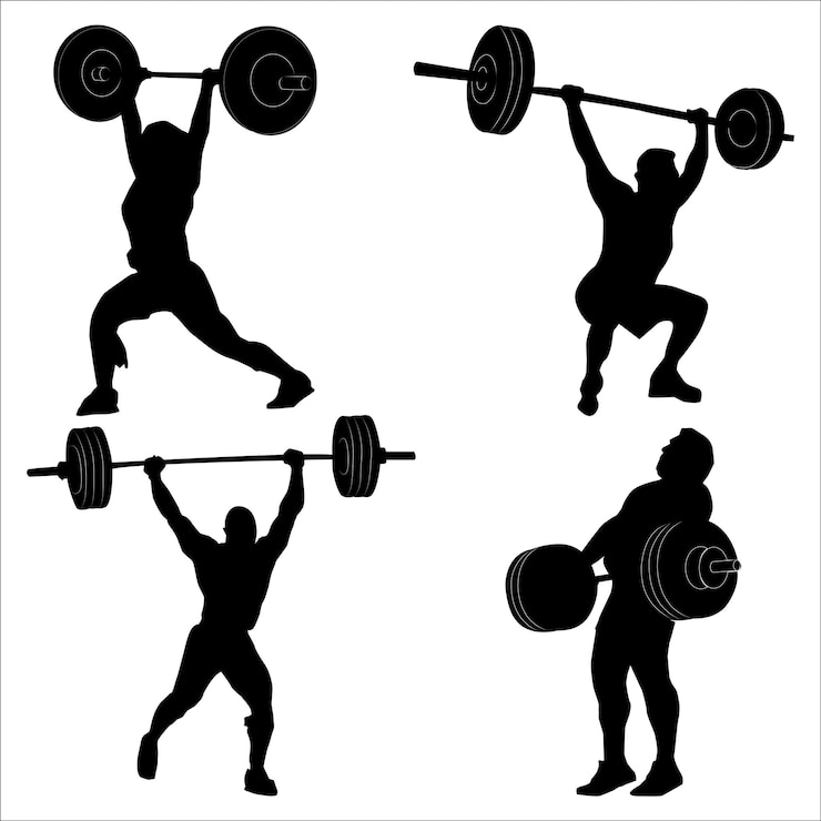 Vector gambar siluet angkat besi vol 1