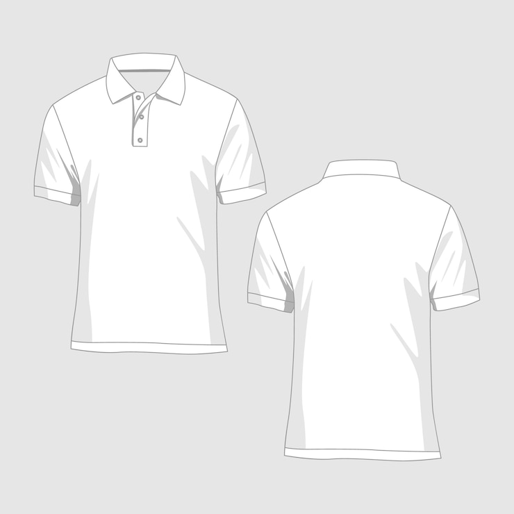 Vector gambar vektor dan ilustrasi mockup kaos polo
