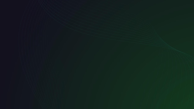 Gambar vektor desain wallpaper latar belakang abstrak hijau tua dengan garis lengkung untuk presentasi