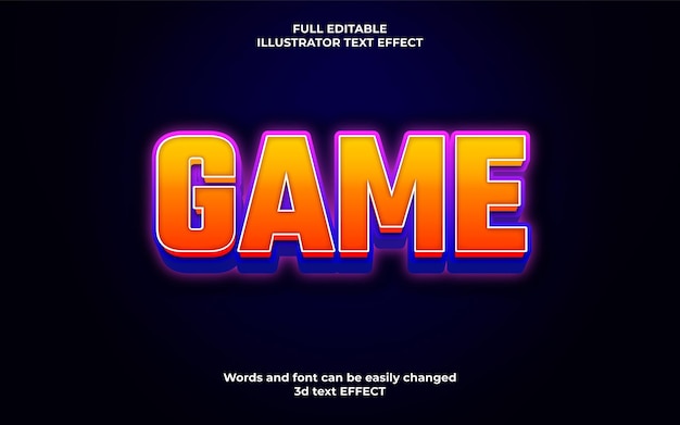 Game 3d editable style Text effect