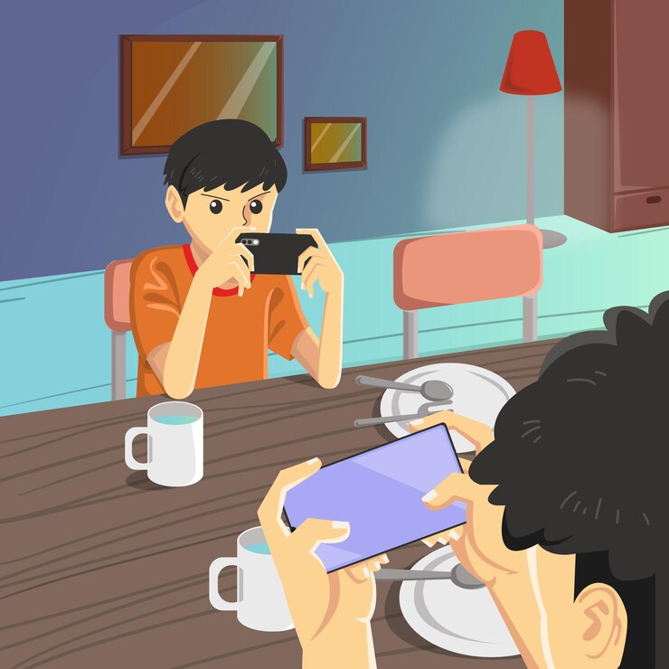 Game after dinner illustration concept