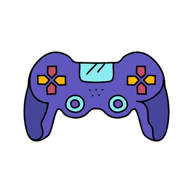 game controller hand drawn color vector illustration